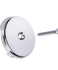 One Hole Bathtub Overflow Faceplate Featuring Hella Tough Chrome Finish Universal Tub Drain Trim Conversion Kit Fits Standard Baths Works Like A Champ On Fine Or Coarse Threads Heavy Duty Build with screw, 3.125 inches round.
