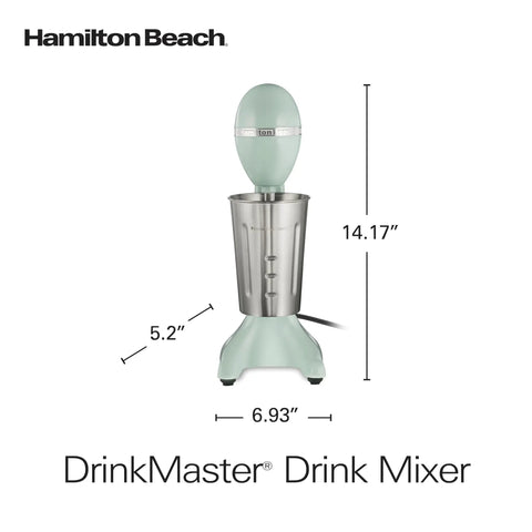 DrinkMaster Electric Drink Mixer For Smoothies And Shakes Retro Milkshake Maker And Milk Frother with 28 oz stainless steel cup
