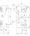 Technical diagram of Pro Grade Ball Screw Kit SFU1605 400mm With End Supports And Nut Housing For CNC Machines 16mm Lead