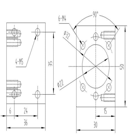 Technical diagram of Pro Grade Ball Screw Kit SFU1605 400mm With End Supports And Nut Housing For CNC Machines 16mm Lead