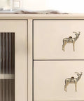 Kickass Solid Brass Cabinet Knobs With Super Sweet Retro Animal Drawer Pulls For Kitchen Cupboards Heavy Duty Furniture Hardware Featuring Smooth Adjustable Cuttable Step Screws on beige cabinet.