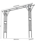 Flat Top Garden Arch Trellis Pergola For Climbing Plants Heavy Duty Sturdy Metal Arbor With Plastic Coated Galvanized Steel Frame