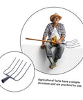 Multi Functional Handheld Manure Fork For Quick Farmyard Cleanup And Lawn Maintenance With Sturdy Iron Construction