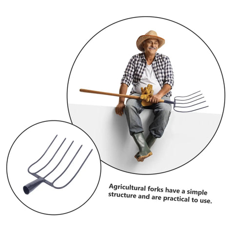 Multi Functional Handheld Manure Fork For Quick Farmyard Cleanup And Lawn Maintenance With Sturdy Iron Construction