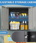 Wall Mounted Tool Cabinet With Locking Metal Storage And One Shelf For Garage Organization Built Tough In Black And Gray Finish For Your Home Workshop And Utility Rooms, 30.35x29.5x11.8