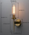 Slick Antique Brass One Light Bathroom Vanity Wall Sconce with 2.8 inch ribbed glass canopy, tubular bulb, modern style.