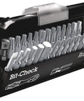 Quarter Inch Drive Bit Set With Belt Clip Bit Check And Rapidaptor Holder in carrying case, showing 28 bits and adapter in black case