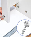 10 Piece Furniture Connecting Rods And 10 Cam Locks Set For Cabinets And Wardrobes, Zinc Alloy Cam Lock Fasteners
