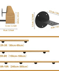10 Foot Solid Wooden Stair Handrail Built Like A Tank For Indoor Outdoor Wall Mount Safety Grab Rail Featuring A Super Grippy Finish Zero Hassle Install On Any Deck Or Porch close-up of mounting hardware and dimensions