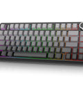 Top Notch 75 Percent Wireless Mechanical Keyboard Featuring Gasket Mount Build Hot Swappable Switches Tri Mode Bluetooth Connectivity with RGB illumination.