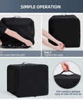 Waterproof Outdoor Pizza Oven Cover For Ninja OO101 Woodfire 8 In 1 Oven in use with adjustable drawstrings and handle visible.