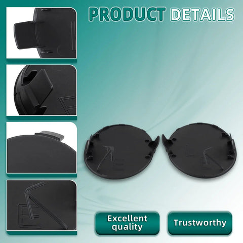 Toyota RAV4 Tow Hook Cover Cap Pair Front Bumper Left Right 2013 2014 2015 Replacement Caps Quick Install Durable Plastic