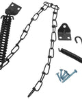 Storm Door Protector Chain And Spring Black For Windy Weather Tough As Nails Shield That Absorbs Sudden Door Slams Prevents Screen And Frame Damage Easy Install Durable Spring Loaded Chain For Exterior Doors black steel chain, spring, brackets and screws