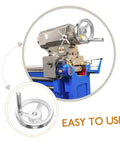 Two Pack Lathe Handwheel Replacement Wheels With Chrome Coating, Easy Install Crank Handles For Lathes And Machine Tools displayed on lathe