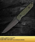 Alala Fixed Blade Knife For Everyday Carry Dope Modern EDC Gear Black Finish Unisex Knife With Hand Wash Only Durable Steel For Tough Outdoor Use Everyday Ready, 11.75-inch overall length, 6.6-inch blade length