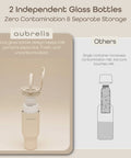Portable Breast Milk Cooler With Two 17 Oz Glass Bottles, dual bottle design ensures no contamination, perfect for traveling.