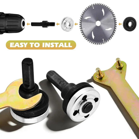 Set Of 2 Electric Drill Angle Grinder Connecting Rod Adapters With Spanner And Flange Nut 10mm Drill Arbor Mandrel setup