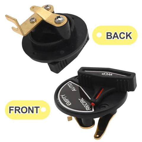 Valve Handle And Switch Actuator Replacement For Livewell Control On Ranger Boats Skeeter Bass Flat Boats Compatible With FlowRite Actuator System V3 Series Part 5900006 RK3 BW, showing front and back views