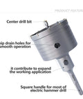 Beefed Up 15 Piece Concrete Hole Saw Kit With SDS Plus Shank And 110mm Connecting Rod center drill bit chip drain holes