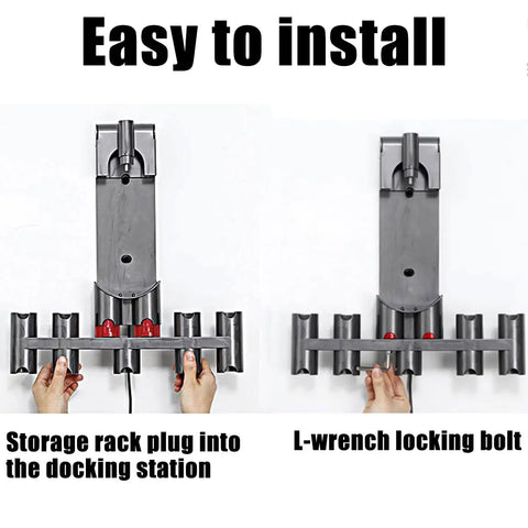 Wall Mount Accessory Holder For Dyson V7 V8 V10 V11 Vacuum Cleaners Docking Station Organizer installation steps