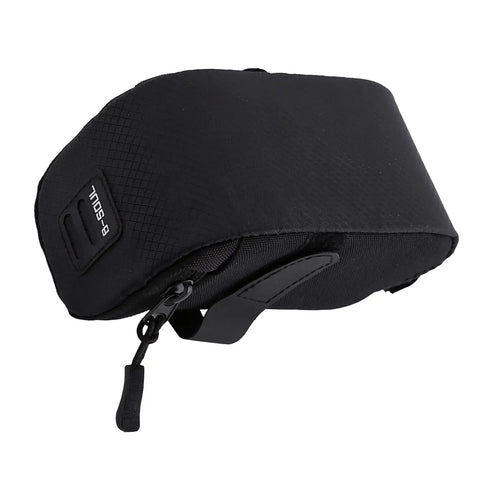 Under Seat Bike Bag With 3D Shell Ultra Lightweight 0.75L Storage Pouch For Riders Easy Hook And Loop Strap On Quick Install Polyester Durable Waterproof Black