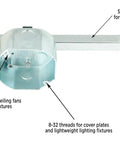 Saf-T-Brace 3 Teeth Twist And Lock Heavy-Duty Install Bracket with labels showing threaded areas and square tube for easy turning