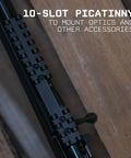 Close-up of Savage Rascal Rifles Picatinny Rail Mount, Direct Receiver Install With Factory Holes, black metal finish.