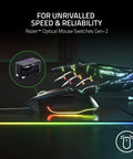 Customizable Ergonomic Gaming Mouse With Thumb Rest And RGB Lighting, 26K DPI Optical Sensor, 11 Programmable Buttons, side view