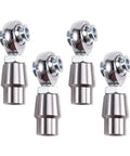 Four Piece Five Eighth Inch Eighteen Thread Heim Joint Rod End Kit Featuring Precision Ball Bearings And Mounting Spacers.
