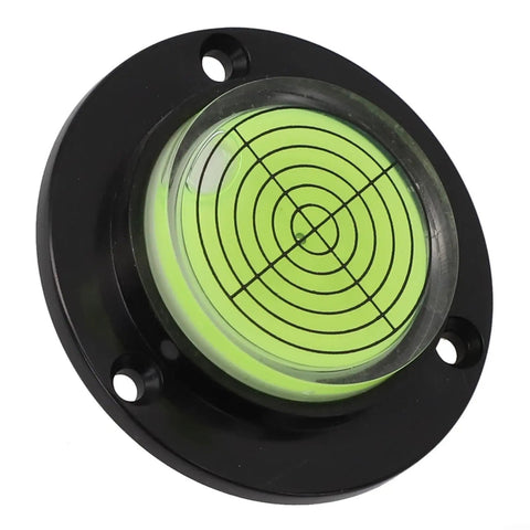Micpointik Round for spirit Level Bubble with a circular design, green liquid, and grid lines for precise leveling.