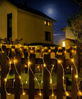 Long 33 Feet Solar Rope Lights With 100 LEDs, Copper Fairy String Tube Lights, IP65 Weatherproof For Outdoor Night Decor