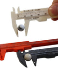 Mini Plastic Vernier Caliper Set 0 To 3 Inches 0.05mm Precision Double Scale Sliding Gauge For DIYers And Mechanics, measuring ball