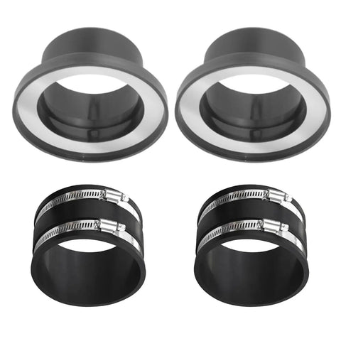 Four Piece Dust Collection Adapter Kit Hooks Up To 4 Inch Hose for Table Planer and Shop Tools, ABS plastic, includes connectors.