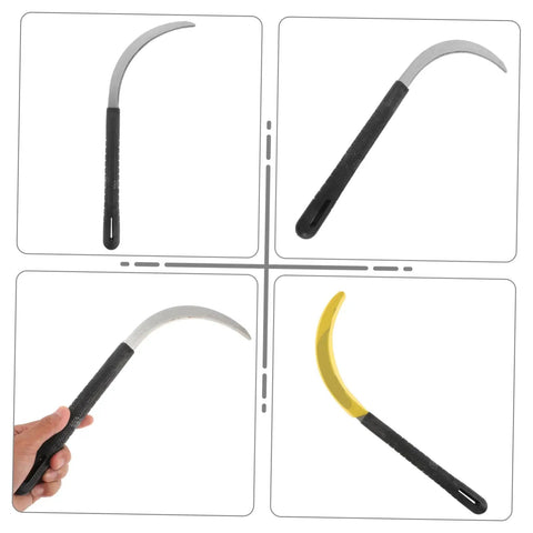 5 Piece Non Slip Grip Multi Function Mowing Sickle Set Rustproof Black Handheld Garden Tools For Weeding Harvesting And Agriculture
