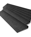 Non Slip Rubber Stair Treads 29.69 By 9.85 Inches Six Pack Durable Outdoor Step Mats with Nosing, diamond pattern, black
