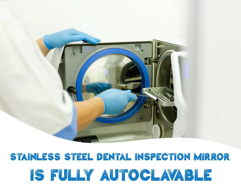 Stainless Steel Dental Mirror 6.5 Inch With Handle, Handy Dental Inspection Tool for Teeth Cleaning and Plaque Check, Eyelash Extensions and Makeup Inspection Mirror, Do It All Precision Mirror for Home Clinic Auto Interior, autoclaving