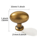 10 Pack Antique Brass Cabinet Knobs Made From High Quality Metal Solid Heavy Duty Oval Cupboard Drawer Hardware With Dimensions