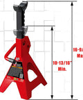 2 Ton Jack Stands For Cars And Sedans Beefy Heavy Duty Steel Lift Supports With A Lifting Range Of 9.8 To 15 Inches Red Finish