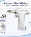 Professional Veterinary Mini Electric Bone Drill With Dual Batteries Adjustable Chuck And Sterilization Case For Sharp Small Animal Surgery Kicking Out 800 To 1200 Rpm Slick Operation, compact mini drill body 18.5 cm length.