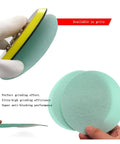 Rock Solid 30 Pc Set Of 5 Inch Hook And Loop Sanding Discs With Green Abrasive Film For Orbital Sanders showing discs and backing