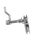 Side view of Boat Cam Latch 316 Stainless Steel Flush Mount Hatch Lift Pull With Back Plate And Mounting Fasteners