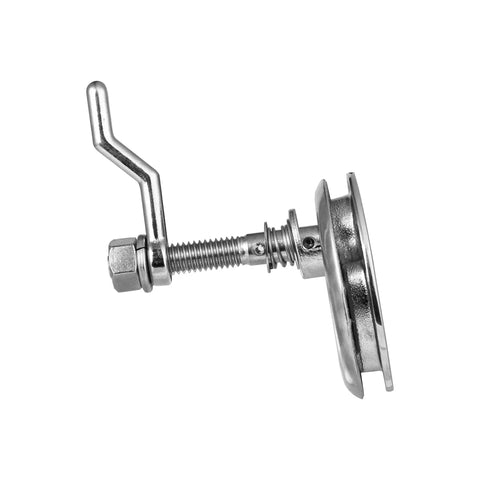 Side view of Boat Cam Latch 316 Stainless Steel Flush Mount Hatch Lift Pull With Back Plate And Mounting Fasteners