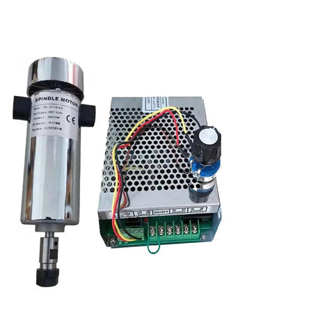 Ready To Roll Air Cooled 800W CNC Spindle Motor Kit With ER11 Collet Chuck DC 110V Power Supply and Quick Dial Speed Governor