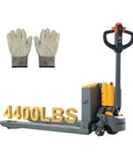 Apollo 4400Lb Electric Pallet Jack With Lithium Battery, gloves, 4400LBS displayed, heavy-duty design.
