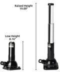 Beefy 2 Ton Bottle Jack With Built In Jack Stand All In One Lift System 4000 Lb Capacity shown at 8.16 to 19.09 inches height