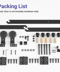 Two Door Bi Folding Sliding Barn Door Hardware Kit 42 Inch Black Track Top Mount Rollers Whisper Quiet Glide Built Tough Steel