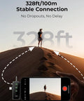 Wireless Lavalier Microphone for iPhone with 40dB Noise Cancellation, 328ft range stable connection, outdoor recording