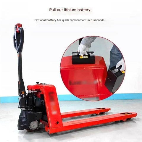 Heavy Duty Electric Pallet Jack Workhorse Delivering 4400 Pound Lifts With Zero Sweat Slick Lithium Battery Power For Effortless Tight Aisle Warehouse Moving And Rapid Safe Stop