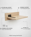 Invisible Shelf Brackets For Floating Shelves In Black Steel Hidden Support System No Visible Hardware For 1.2 To 1.5 Inch Wide Shelves