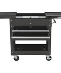 28 Inch Two Drawer Tool Cart With Locking Top And Smooth Rolling Ball Bearing Slides, 350 Pound Capacity, front view